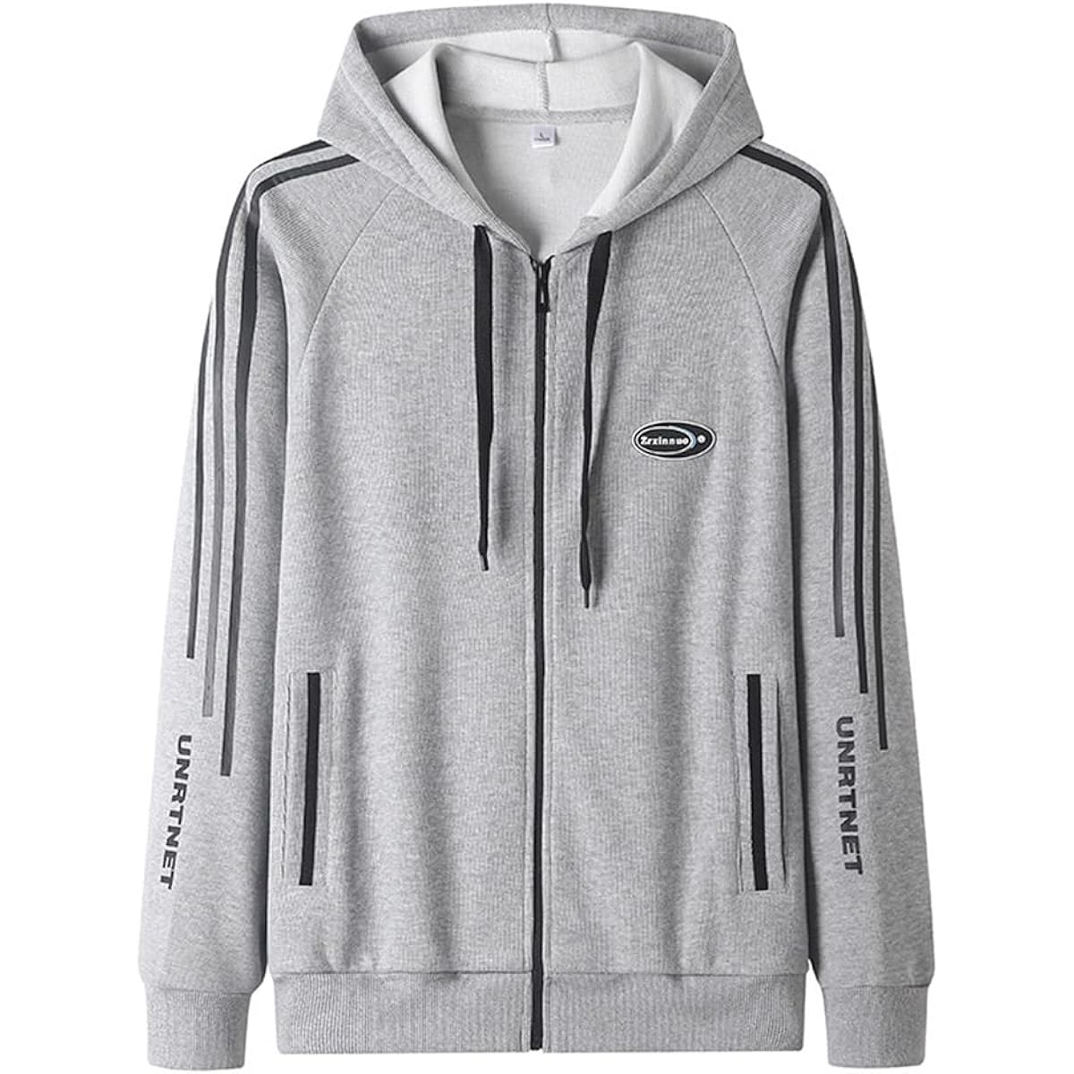 [Semo1mus] Jersey Men's Top Parka Hooded Zip Parka Autumn/Winter Thin Long Sleeve Jacket Large Size Sports Casual Long Sleeve Parka Stylish Outerwear
