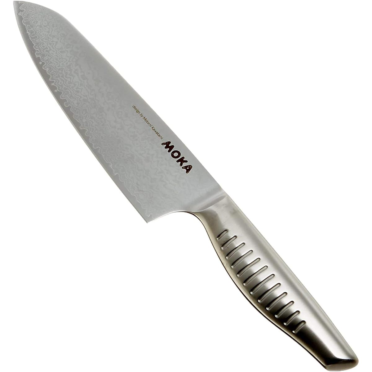 Suncraft Santoku Knife Made in Japan Damascus V Gold Cobalt Steel 18cm Dishwasher Safe Mocha 59101