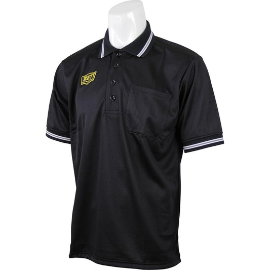 ZETT Baseball Umpire Boys League Official Short Sleeve Umpire Polo Shirt Black (1900) BPU50BL