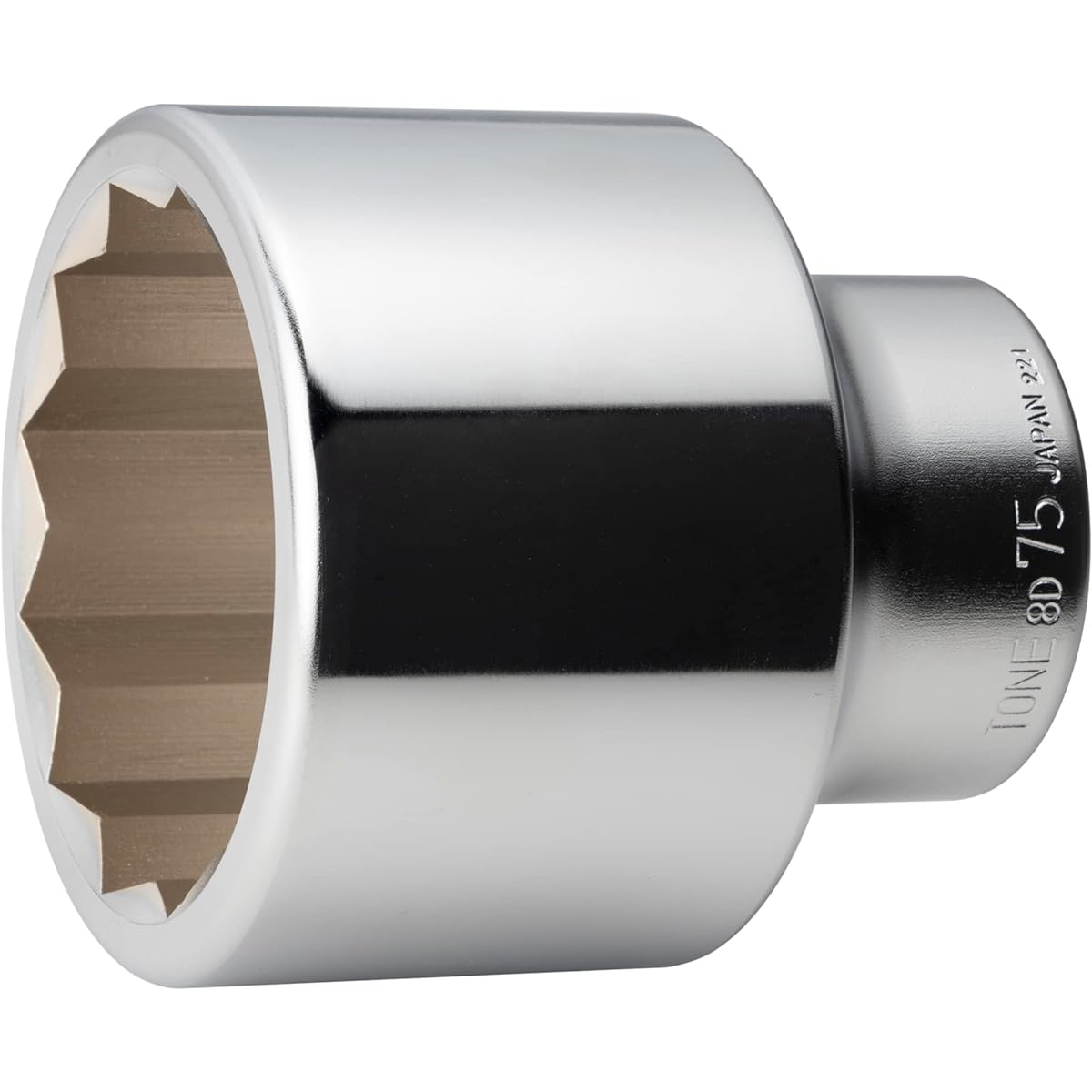 TONE socket (12 squares) 8D-75 Drive angle 25.4mm (1") Width across flats 75mm