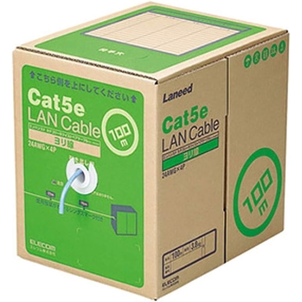 ELECOM LAN Cable 100m Homemade Twisted Wire Specification (For Short Distance) Compliant with RoHS Directive CAT5e Blue LD-CT2/BU100YR