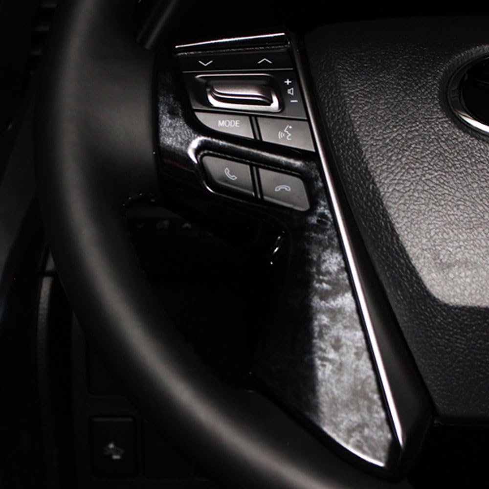 Alphard 30 Vellfire 30 Series Early Late Steering Panel Garnish, Black Wood Grain Style, AVEST Interior Parts, Cover, Accessory, Interior Panel, Late Alphard 30 Series Compatible