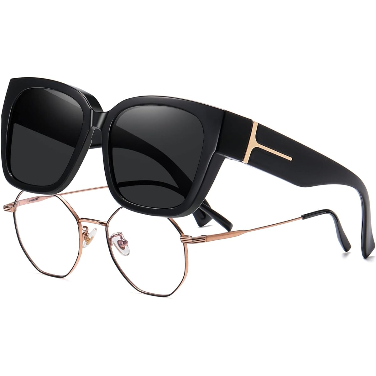 [KANASTAL] Over sunglasses that can be hung over glasses, polarized UV400, UV protection, for driving, fishing, sports, men's, women's