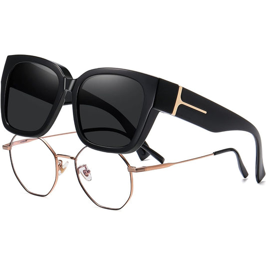 [KANASTAL] Over sunglasses that can be hung over glasses, polarized UV400, UV protection, for driving, fishing, sports, men's, women's