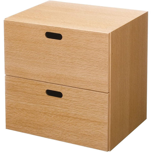 MUJI Stacking Chest Width 37 x Depth 28 x Height 37 cm 2 Drawers Oak Veneer 12381143