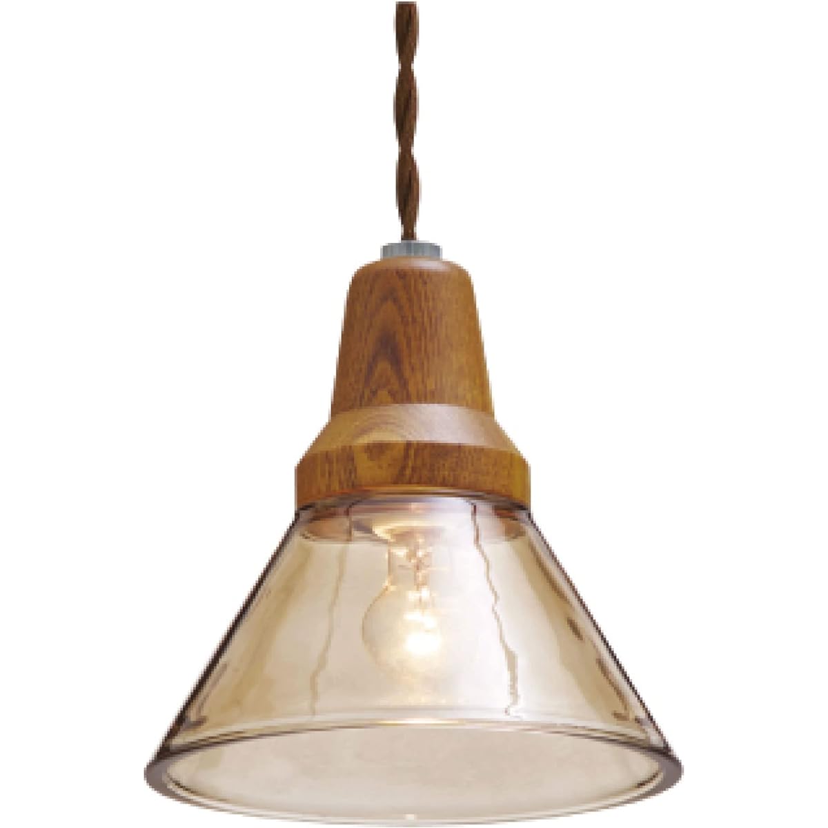Interform Pendant Light LT-9535BN Belka Brown with LED Bulb Scandinavian Glass Wood Natural