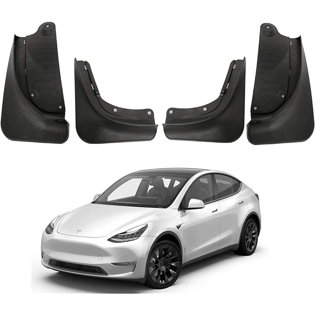 BASENOR Mud Flaps Splash Guards Winter Vehicle Dirt Protection No Drilling Required (Set of 4)