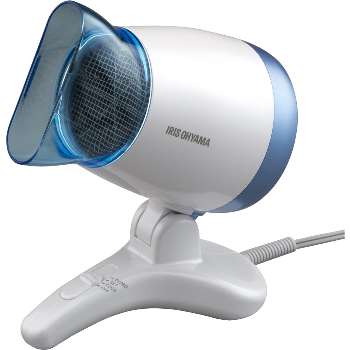 Iris Ohyama Hair Dryer Freestanding Hands Free Pearl Blue HDR-S1-A