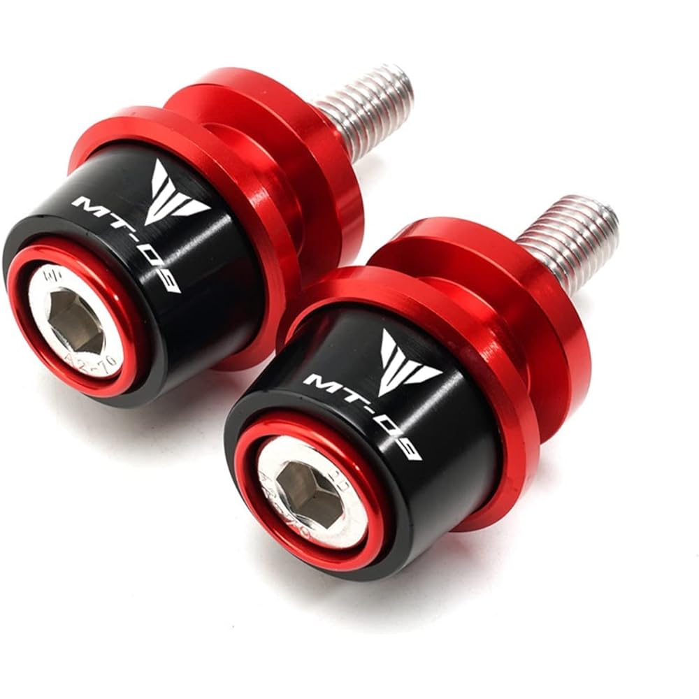 DEMUR Motorcycle 6mm CNC Swingarm Spool Stand Screw Slider For Yamaha Tracer 900 700 GT 900GT Tracer MT09 MT07 MT 09 MT 07 2014-2021 Swingarm Slider Spool (Size : MT09 Red)