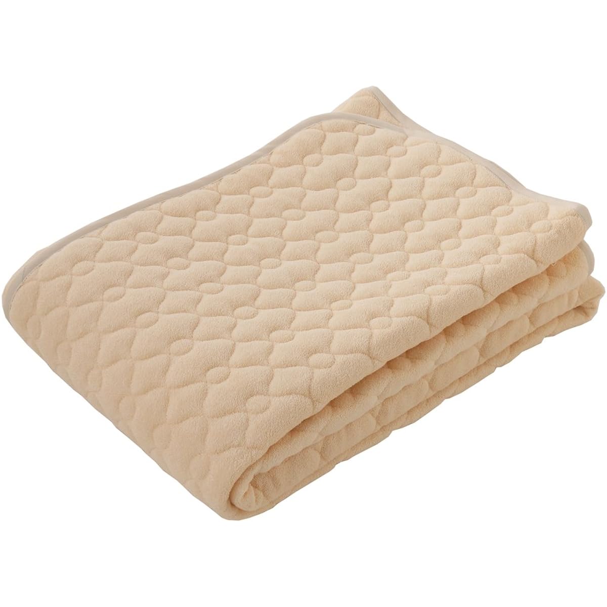 nishikawa [Nishikawa] Bed Pad Double 100% Cotton Fluffy Pile Towel Style Plain Volume Beige PIQ0606410BE
