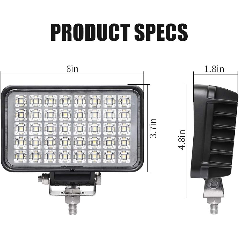 EXZEIT 6 inch LED Work Light for Track 80W 6800 Lumen Flood Light Offld Light Jeep Tractor SUV ATV 12/24V