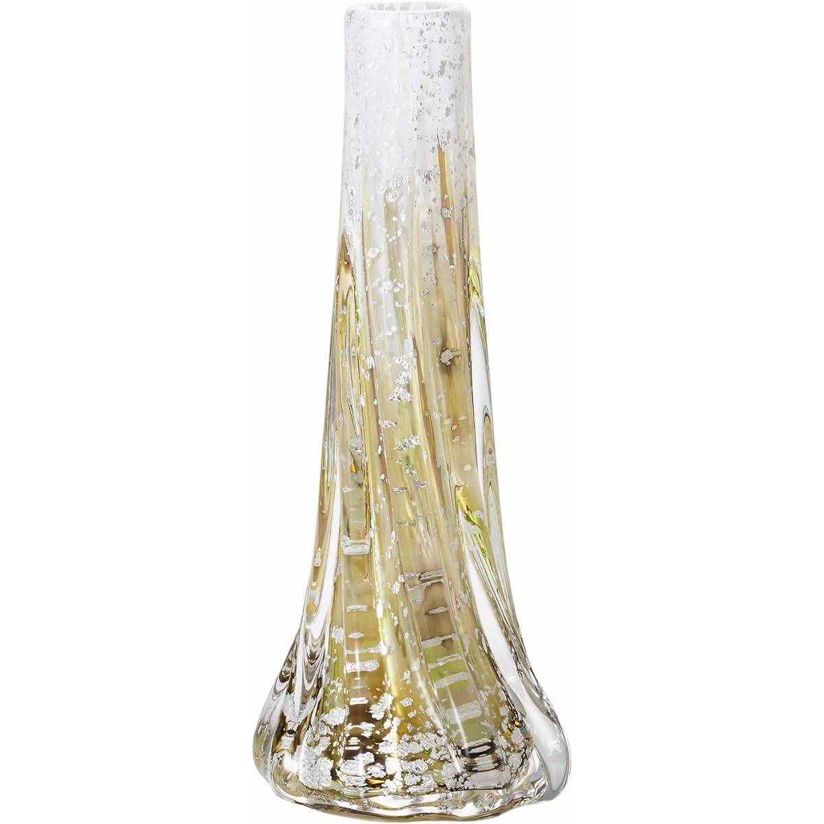 Adelia Tsugaru Vidro Gold Color Single Flower Vase Autumn Kasumi F71944 Brown Approx. 10 x 10 x 25.5cm