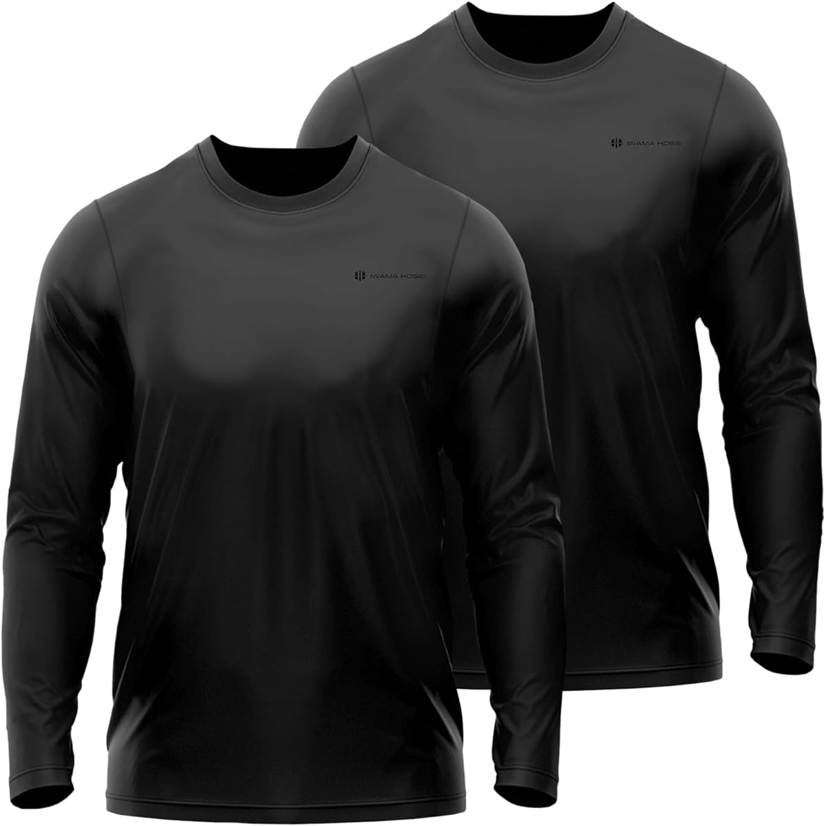 [IWAMA HOSEI] Iwama Sewing Long Sleeve T-Shirt Men's T-Shirt Long Sleeve Quick Dry Black White White Black Sports Plain Sportswear S M L LL XL Men's Round Neck