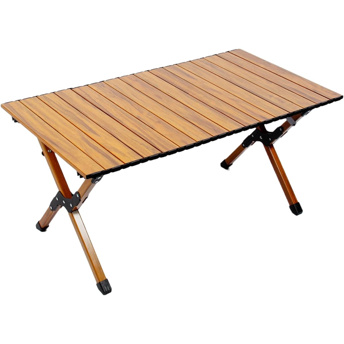 SWAG GEAR Camping Table, Wood Roll Table, Easy to Assemble, Compact, Storage Bag Included, Low Table, Interior, Outdoor, Camping Roll Table, Storage Bag (M(90x60xH45cm))