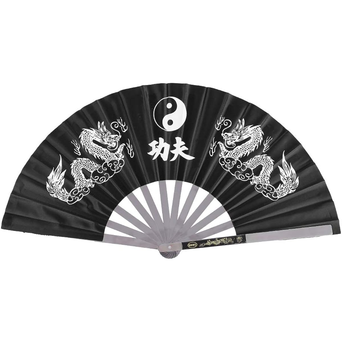 Tai Chi Fan, Chinese Fan, Chinese Style Kung Fu Fan, Tai Chi, Stainless Steel, Martial Arts, Dance, Lightweight, Durable, Foldable, For Tai Chi Training, Dance, Available in 3 Colors (Black)