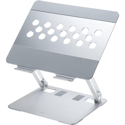 Sanwa Supply Aluminum Stand for Laptop (Angle/Height Adjustable Type) PDA-STN58S Silver