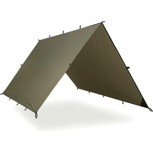 AQUAQUEST SAFARI Waterproof Camping Tarp - Lightweight Sunshade or Rainfly - Camping Essentials for Hiking, Backpacking and Hammocks