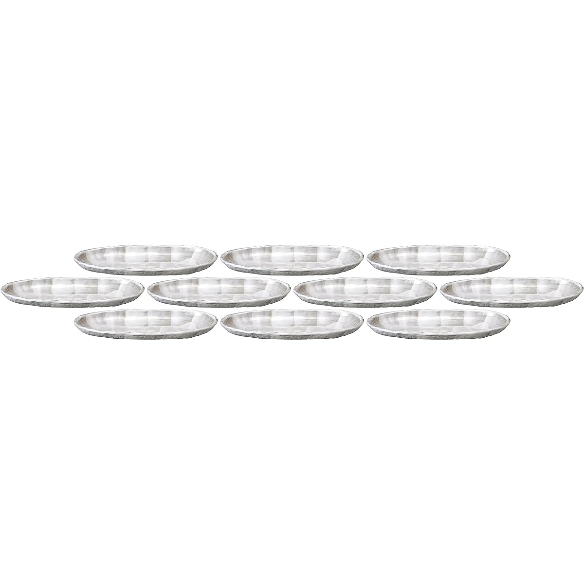 Set of 10 Unofu 7.5 boat-shaped bowl [22.8 x 11.5 x 2.6 cm] [Long plate]