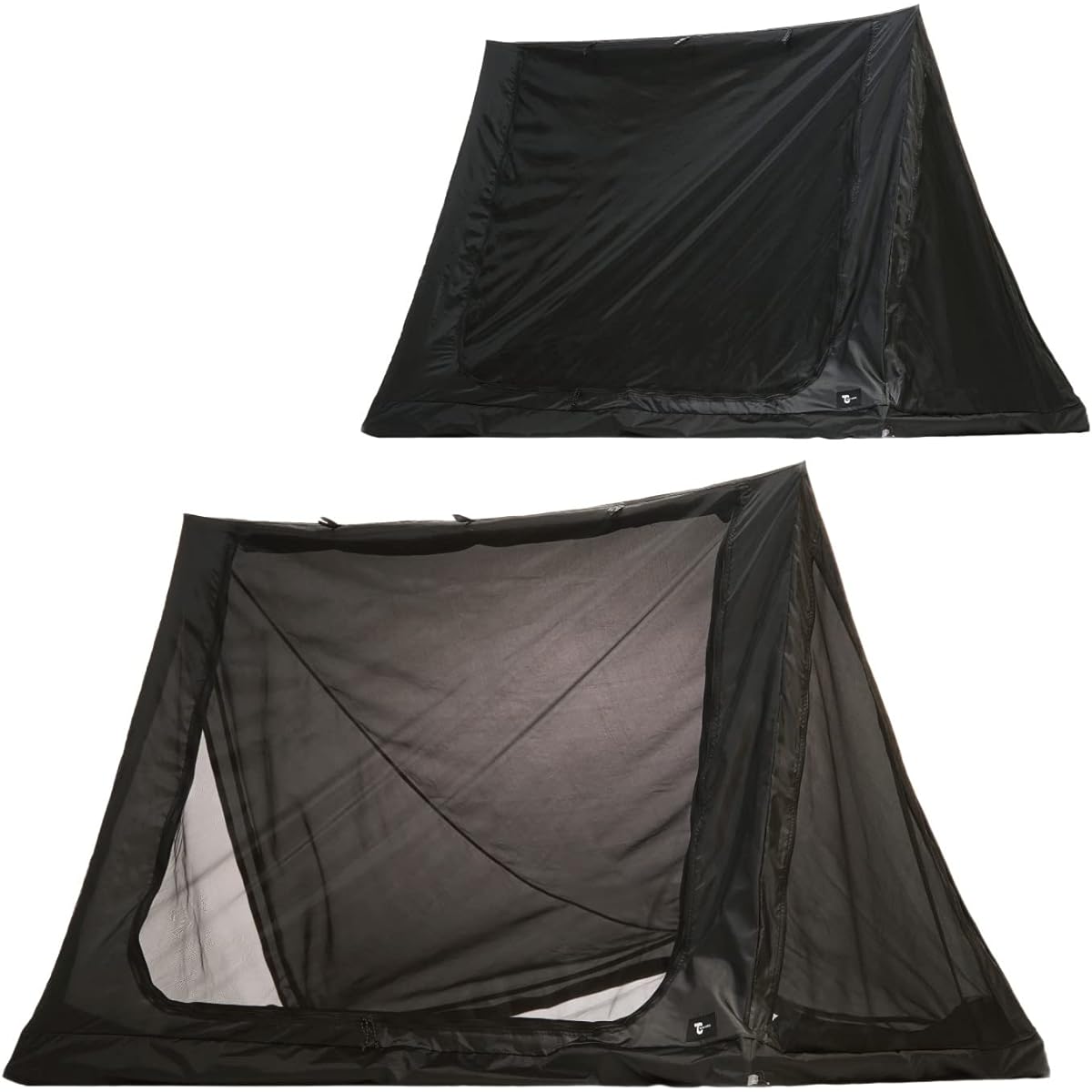 TOKYO CRAFTS Diamond Fort TC Inner Tent Solo Camping Solo Tent No Tarp Required One Pole Front Room Military Curtain Outdoor Solo (Black)