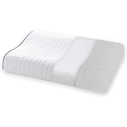 Genki life Pillow, High Repulsion, Compatible with Side Viewing, Neck Pillow, Restful Sleep, Doesn't Get Stuffy, Excellent Breathability & Antibacterial Properties, Doesn't Prevent Heat from Head Pillow, Ergonomic Fiber Pillow, Air Fiber Sleeping Pillow,