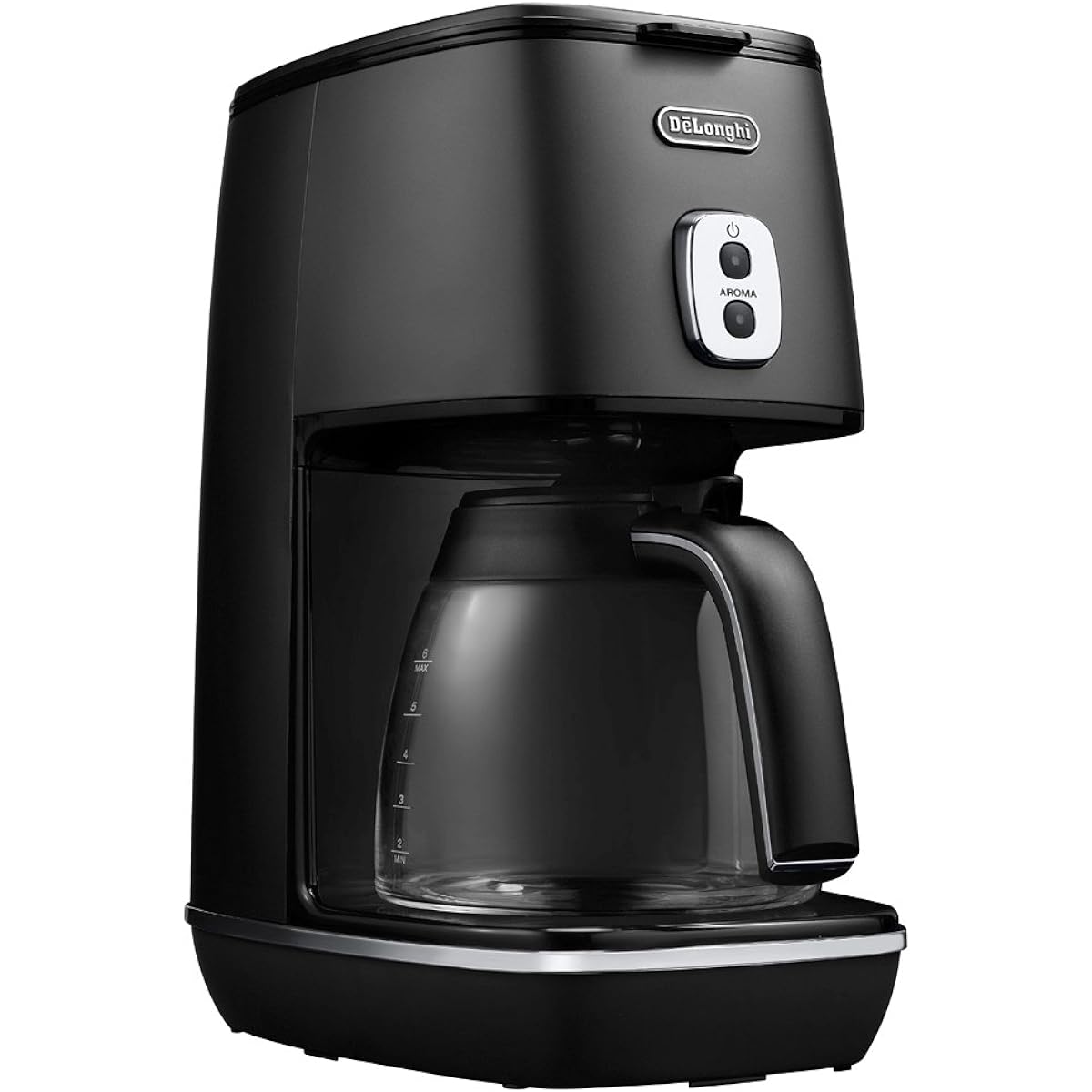 DeLonghi De'Longhi Drip Coffee Maker Distinta ICMI011J-BK Regular Coffee for 6 Cups Titanium Coated Filter Aroma Mode [Black] 3 Year Warranty with Family Registration