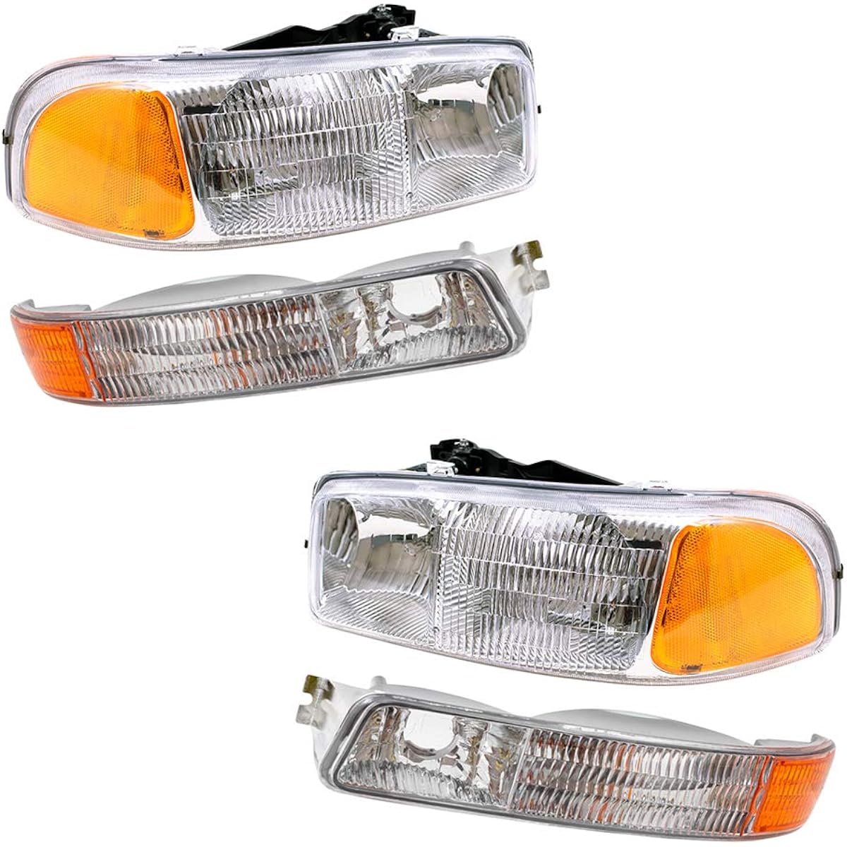 Headlight & signal marker lamp 4 pieces 99-07 GMC Sierra pickup truck & 00-06 YUKON/XL 15199560 1585035352 1585035352