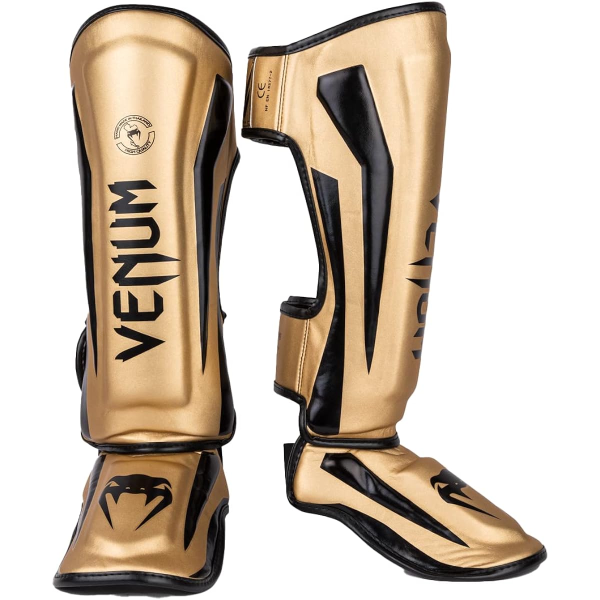 VENUM Leg Guard ELITE SHIN GUARDS (Gold x Black) VENUM-1394-449 // Legs Kickboxing Martial Arts Armor Protector