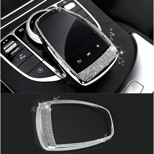 TOPDALL Mercedes -Benz AMG Interior Media Multi Media Control Luxury Crystal Baddy Baddy Baddy Decal Decalation Cover Sticker C -Class/GLC Class/E -Class White T050