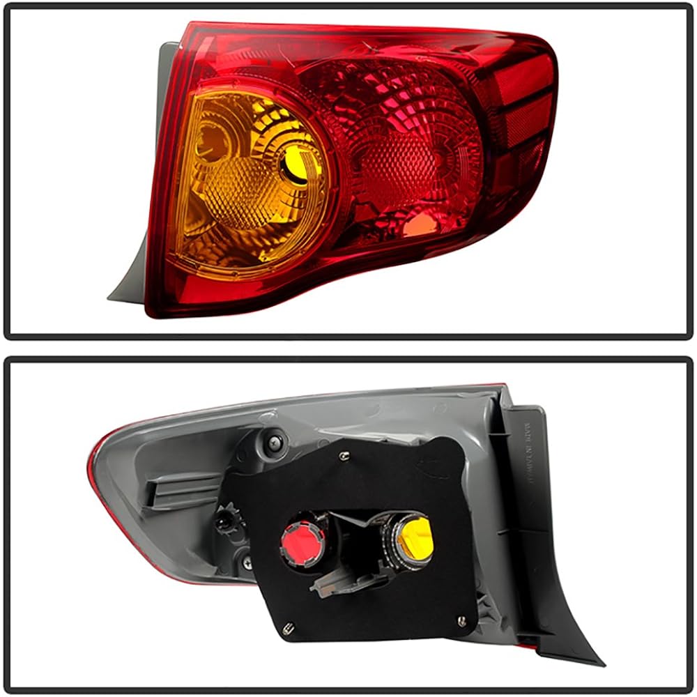 VIPMOTOZ Red Lens OE Style Body Tail Light Lamp Azembris 2009-2010 Passenger Side Azn-JT-TCO09 -Oe-Or for Toyota Corolla
