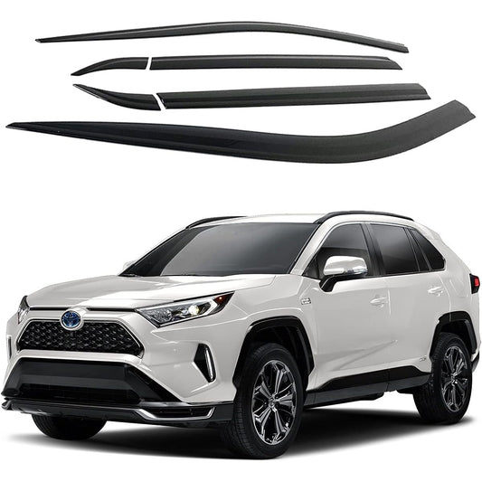 AutoCLOVER Dark Smoke Side Wind Wind Wind Visor 6 Points Set Toyota RAV4 RAV4 2020 2022 2023 / Safe Out Channel Guard Deflet