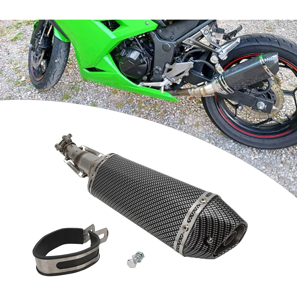 JFG RACING Ninja 250 Exhaust, Ninja 300 Exhaust, Motorcycle Slip-on Exhaust for Ninja 250 2008-2017/Ninja 300 2008-2016