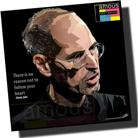 Steve Jobs Design A Overseas Charisma Graphic Art Panel Wooden Wall Hanging Interior Poster (26*26cm Art Panel Only)