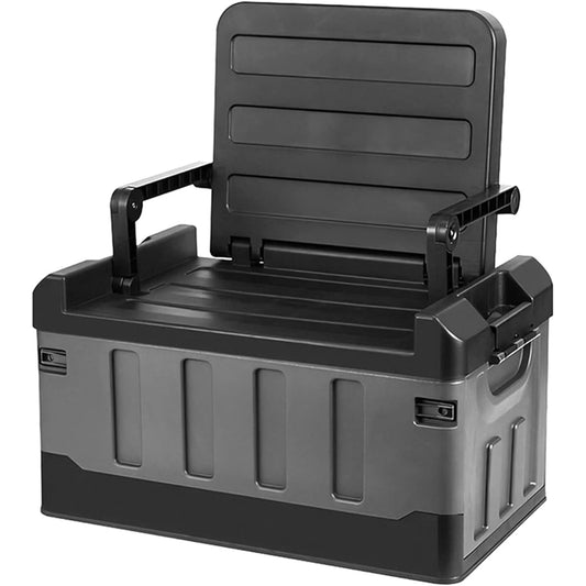 Storage Box, Seat Chair, Storage Case, Multifunctional, 2-in-1, Foldable, Car Pocket, Storage Stool, Waterproof Bag Included, Backrest Included, Large Capacity, Easy Assembly, Load Capacity 150kg, Multipurpose, For Cars, Home Use, Fishing Case, Portable,