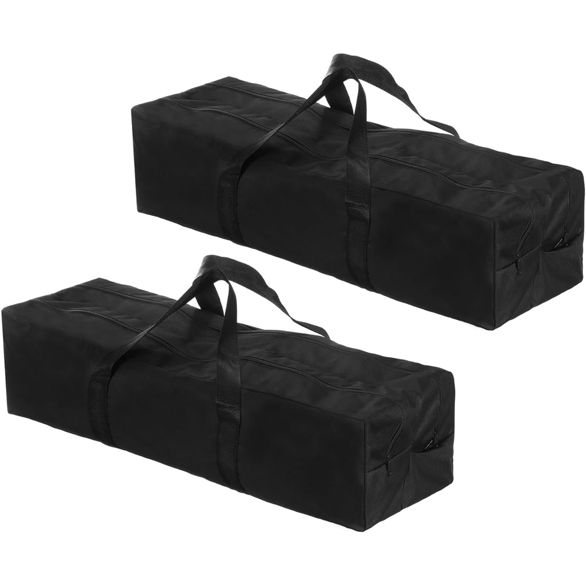 PATIKIL 65cm Camping Chair Replacement Bag Chair Storage Bag Carrying Bag 2 Pieces Nylon Foldable Large Dual Bag with Zipper Outdoor Black