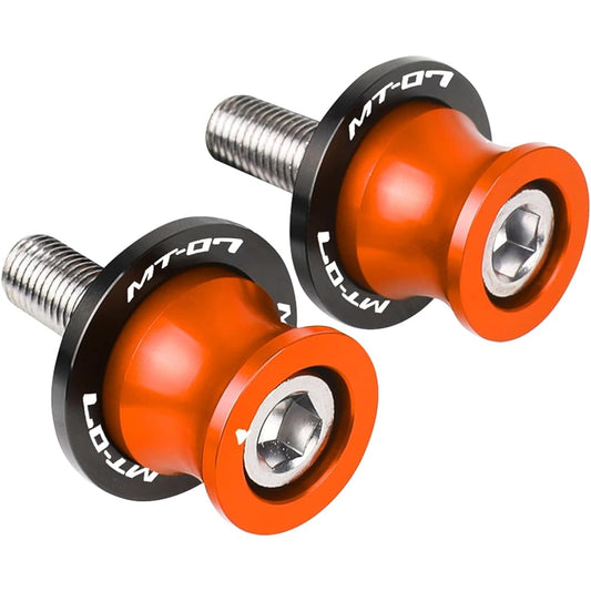 Motorcycle Swing Arm Bobbin Spool Motorcycle Swing Arm Slider Spool Stand Screw 6MM For YA-MA-HA MT07 MT-07 FZ-07 FZ07 2014-2021 2020 2019 (Color: Orange)