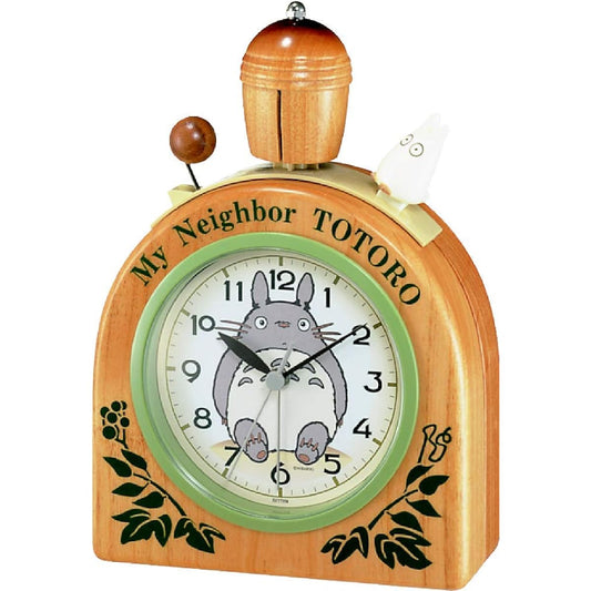 RHYTHM My Neighbor Totoro Alarm Clock R455N Wooden Bell Alarm 17x12x5.8cm 4RA455MN06