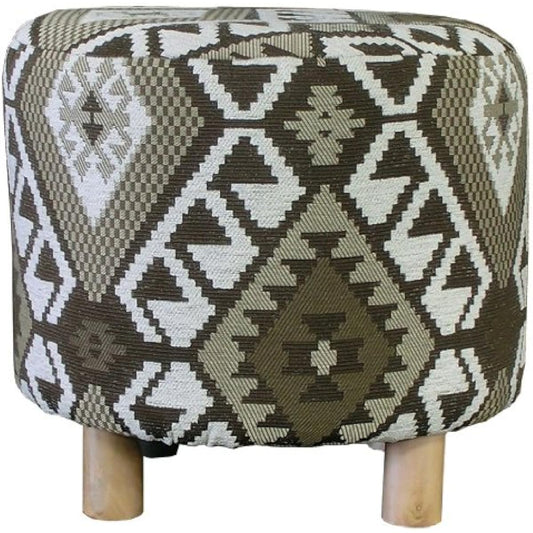 Okawa Furniture Seki Furniture Guava Round Stool Kilim Pattern 104608