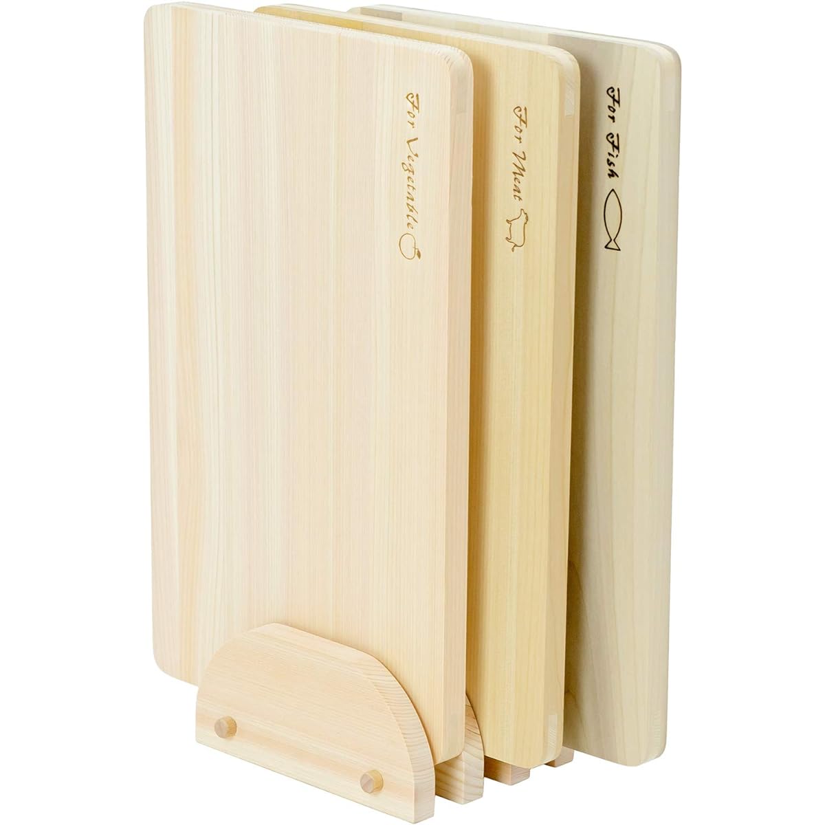 Umezawa Wooden Cutting Board Set, Cut by Ingredients, Made in Japan 143