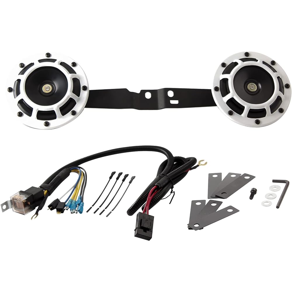 FARBIN 12V Loud car horn truck Train Horn High Tone/Roteone Twin Horn Kit Bolt On Mount Bracket Supports Subaru WRX or STI (White Horn with Harness and Bracket)