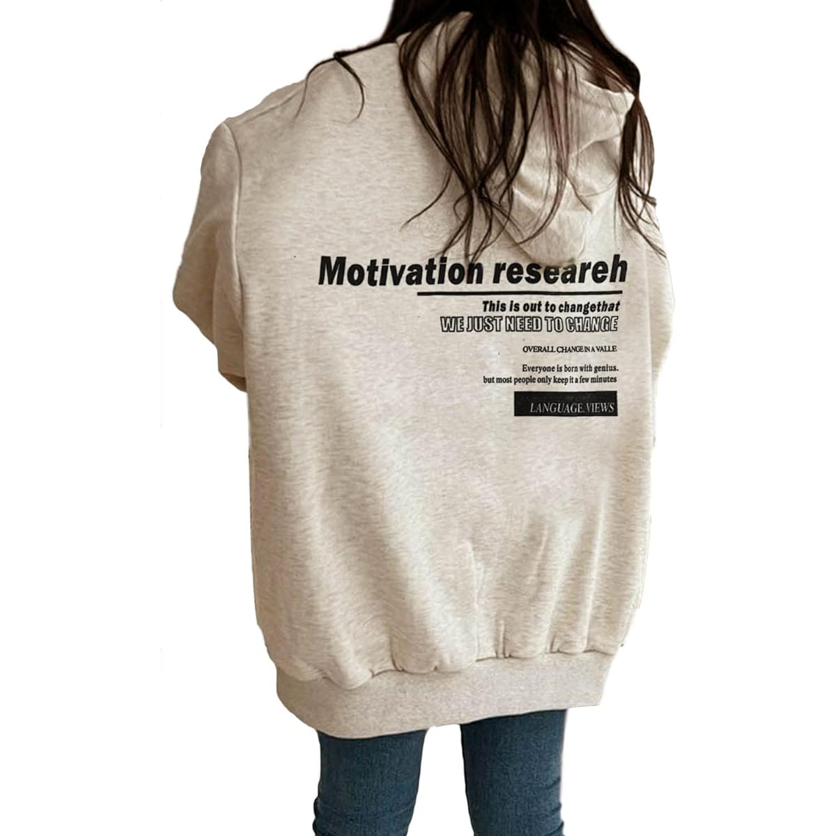 [MIRA MARIV] Made in Korea and directly imported from Korea Motivation Print Oversized Hoodie Hoodie Women's