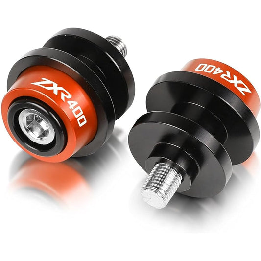 Stand Screw Slider Motorcycle 10MMCNC Aluminum Stand Screw Swing Arm Spool Slider Accessories Suitable for Kawasaki ZXR400 ZXR-400 2020 2019 (Color: Orange)