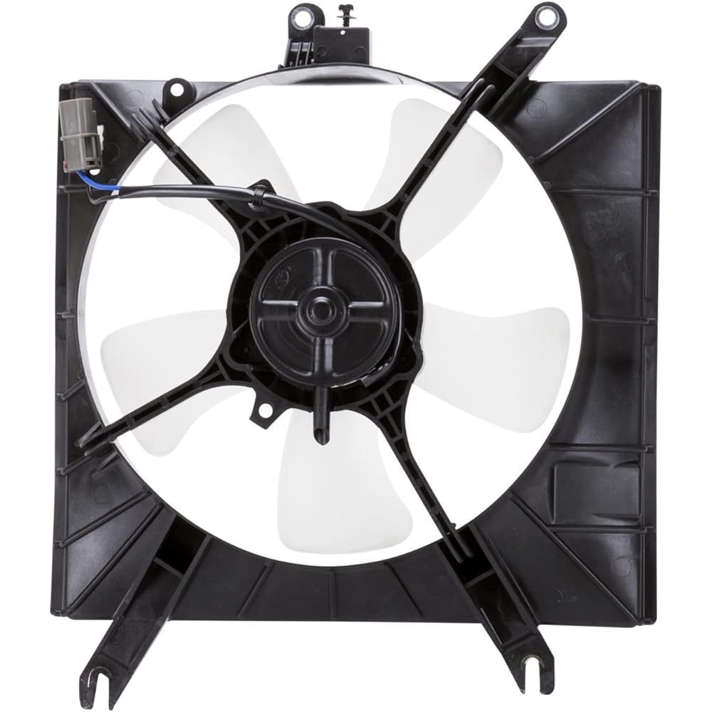 TYC 601160 KIA RIO replacement radiator cooling fan alignment