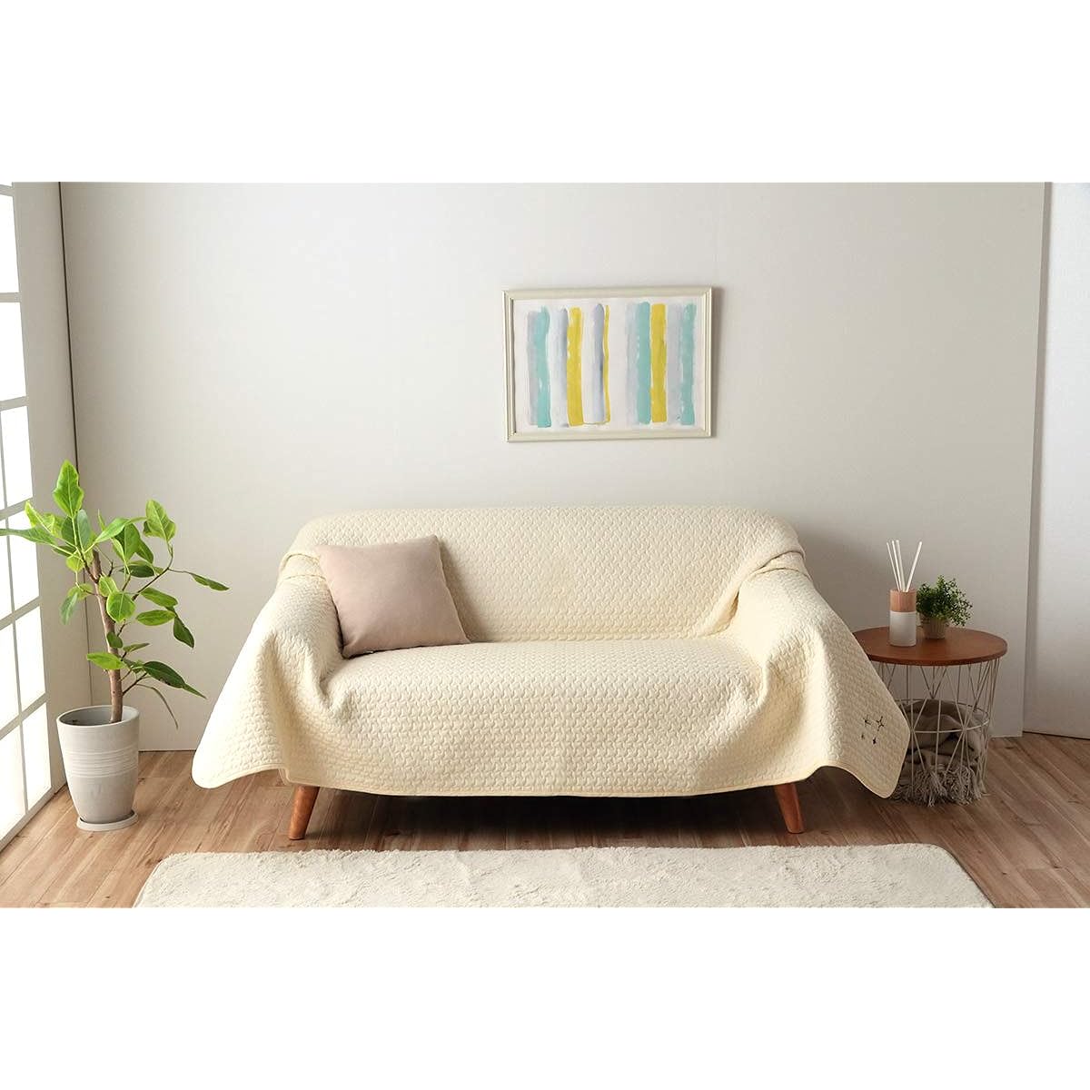 Ikehiko Bedding Multi Cover 100% Cotton Washable Gift Ible Ivory Approx. 200 x 200cm Calum #9845551