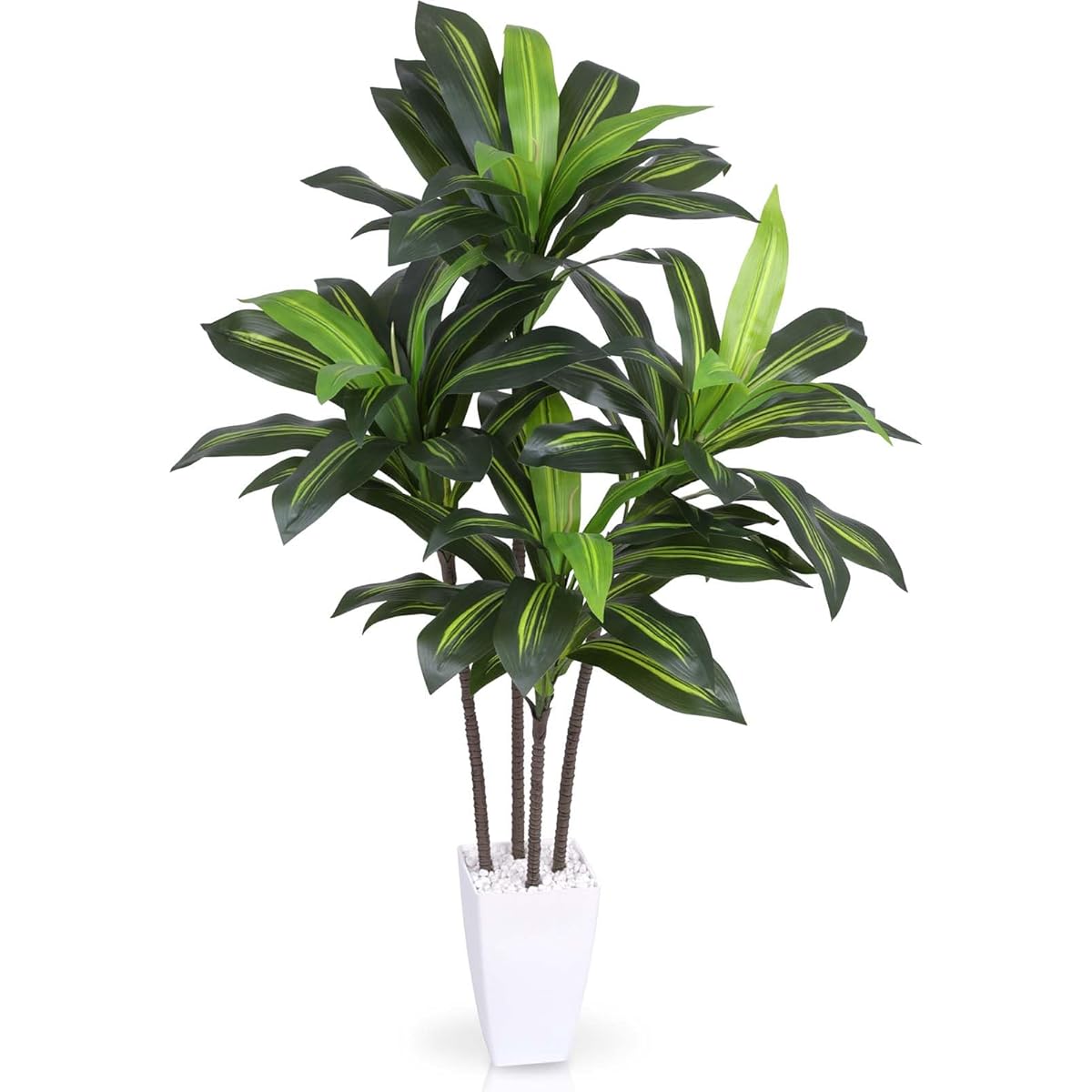 Heruiwin Artificial Plant Fake Green "Dracaena Height 120cm" Artificial Flower Ornamental Tree Interior Green Photocatalyst Deodorizing Office Home Indoor Decoration