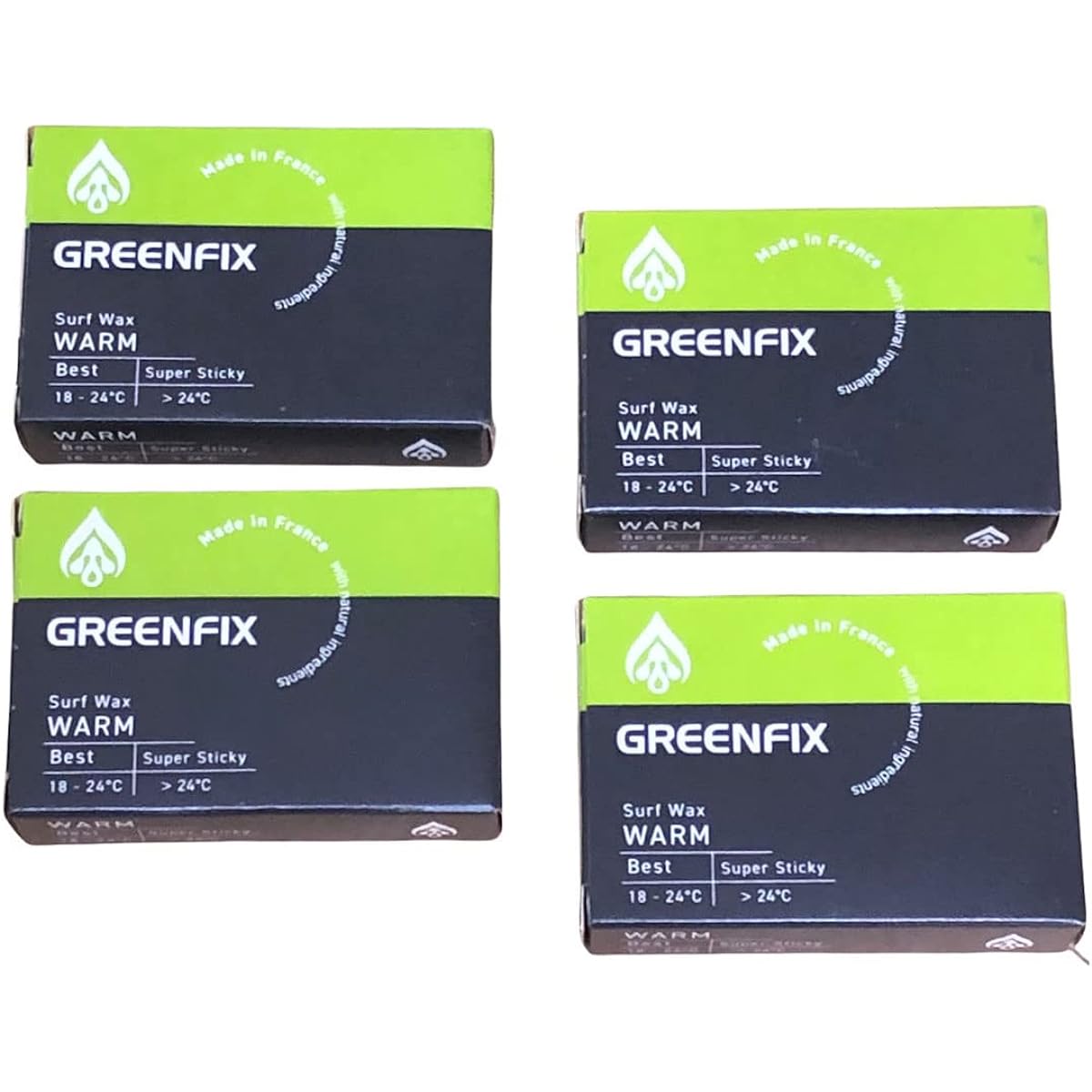Set of 4 GreenFixWax Green Fix Wax 90g Surfing Board Wax