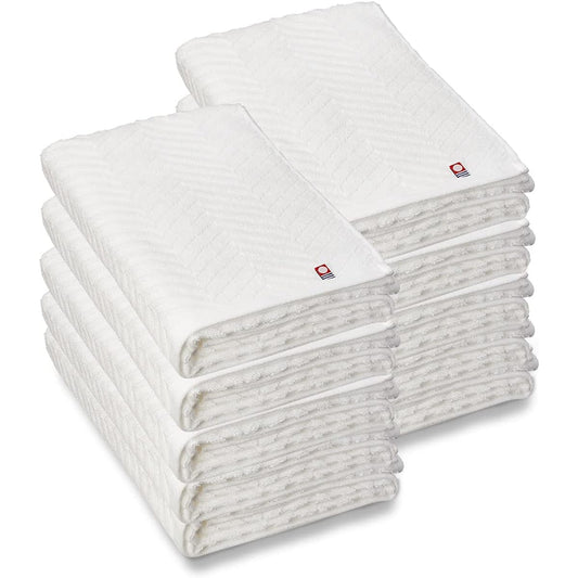 Imabari Towel Bath Towel, 100% Cotton, Set of 10, Ribbed Weave, White Bath Towel, Imabari, Thin, Quick Drying, Instant Absorption, Made in Japan, Imabari Towel Set, Gift, Cotton, Made in Japan, Stylish