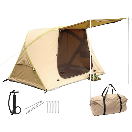2023 Latest Model Tent for 2 People Inflatable Air Frame Compact Lightweight Sea Simple Tent Water Pressure Breathable Double Layer Easy Setup Tent Picnic Outdoor Cherry Blossom Viewing Disaster Prevention Camping Easy to Assemble Storage Carrying Bag In