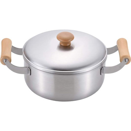 Wahei Freise Made in Japan You'll want to keep using it for a long time Two-handed pot 20cm IH compatible Stainless steel Wooden handle CS-002 Chitose