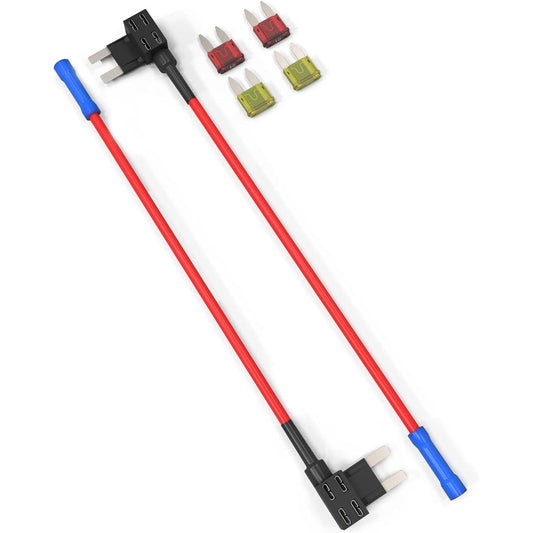 Uriveusa 12V Car Add-A-Circuit Fuse TAP Adapter Fuse Holder with 10A 20A Fuse - (Pack of 2)