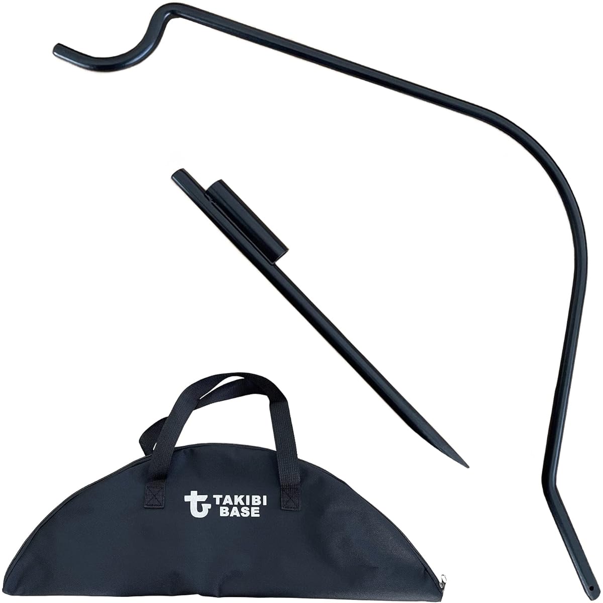 TAKIBI BASE Lantern Stand Camping Outdoor Built-in Lightweight Case Included Hanging Hanger Hook Black